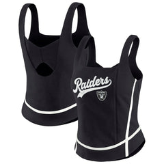 Las Vegas Raiders WEAR by Erin Andrews Women's Square Neck Tank Top Black | NFL