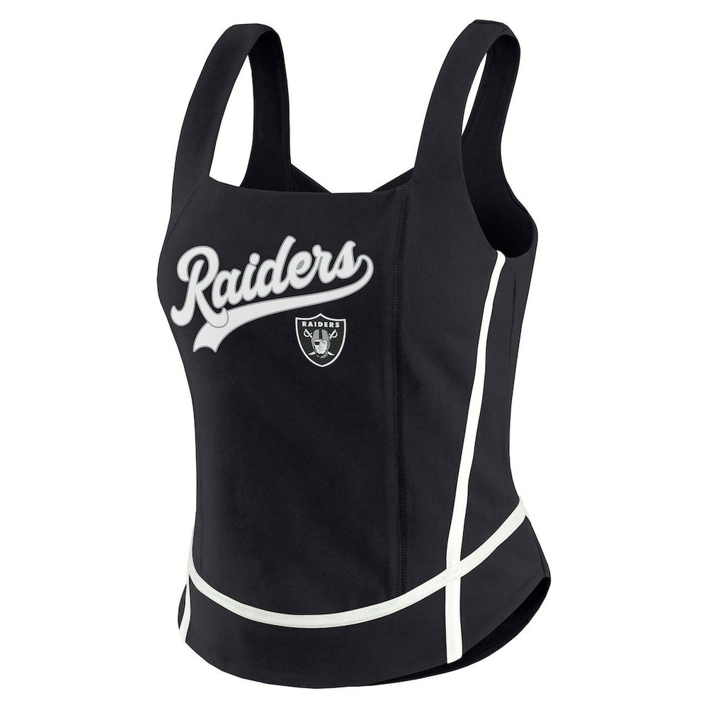 Las Vegas Raiders WEAR by Erin Andrews Women's Square Neck Tank Top Black | NFL