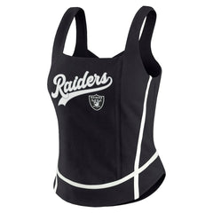 Las Vegas Raiders WEAR by Erin Andrews Women's Square Neck Tank Top Black | NFL