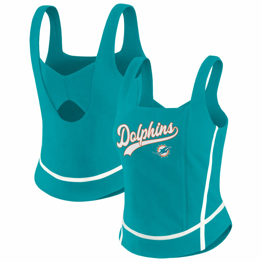 Miami Dolphins WEAR by Erin Andrews Women's Square Neck Tank Top Aqua | NFL