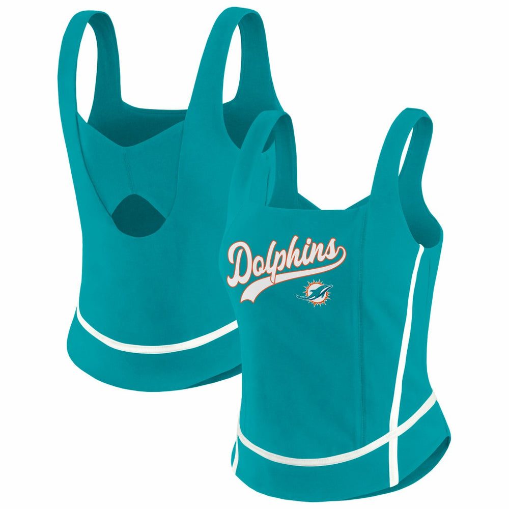 Miami Dolphins WEAR by Erin Andrews Women's Square Neck Tank Top Aqua | NFL