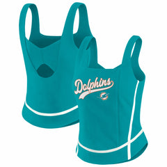 Miami Dolphins WEAR by Erin Andrews Women's Square Neck Tank Top Aqua | NFL