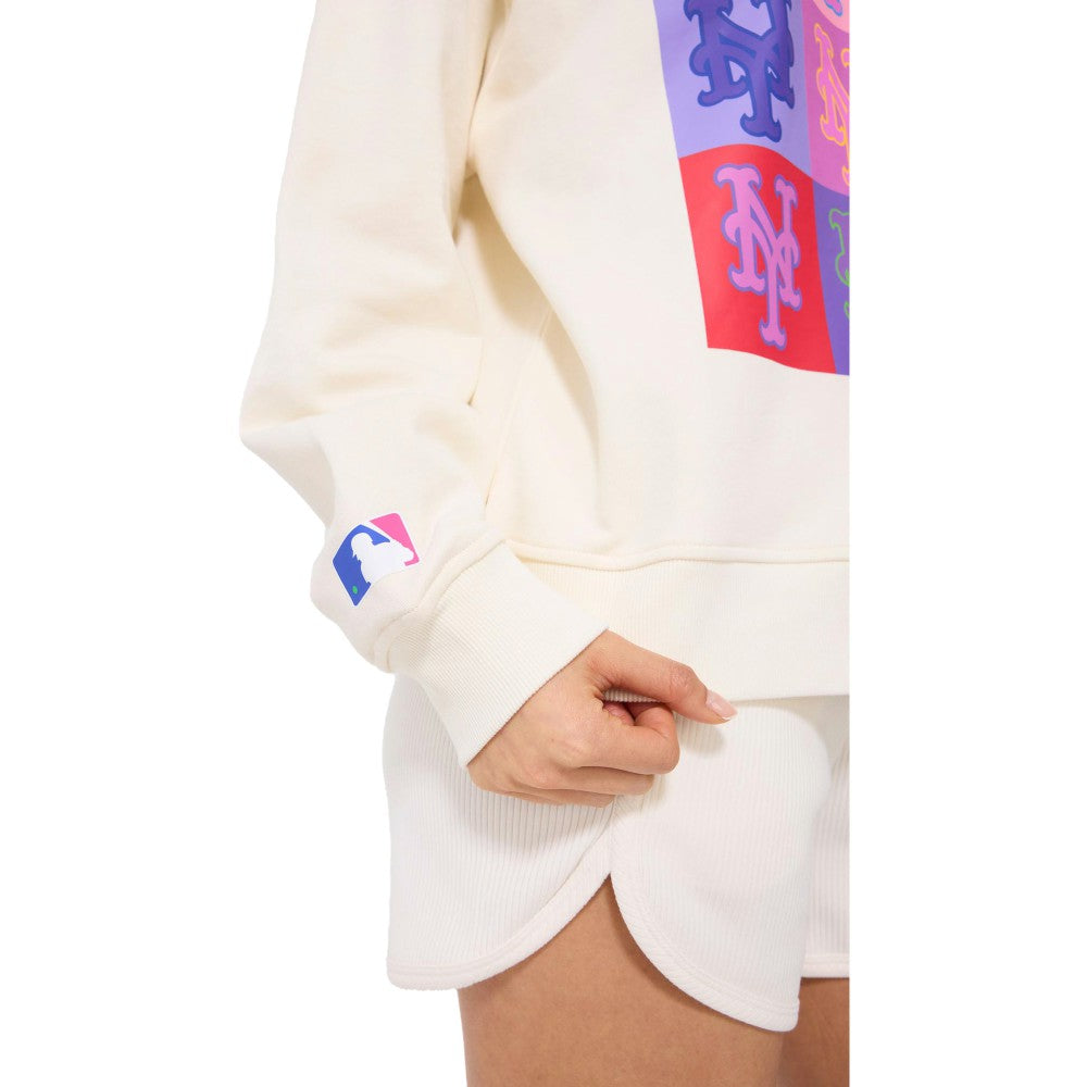 New York Mets Terez Women's Technicolor  Oversized Pullover Sweatshirt - MLB
