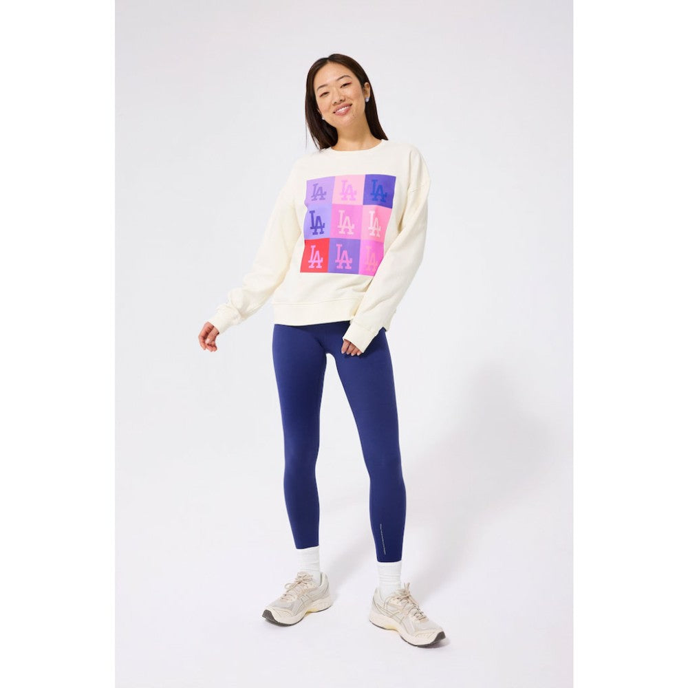 Los Angeles Dodgers Terez Women's Technicolor  Oversized Pullover Sweatshirt - MLB
