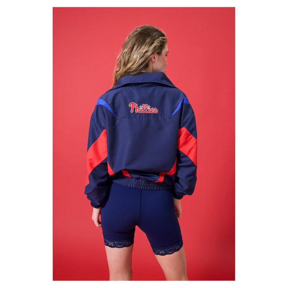 Philadelphia Phillies Terez Women's Ripstop Chevron Quarter-Zip Pullover - MLB