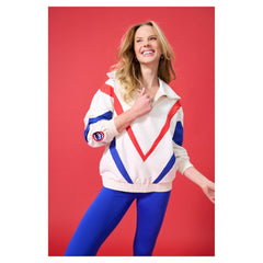 Chicago Cubs Terez Women's Ripstop Chevron Quarter-Zip Pullover - MLB