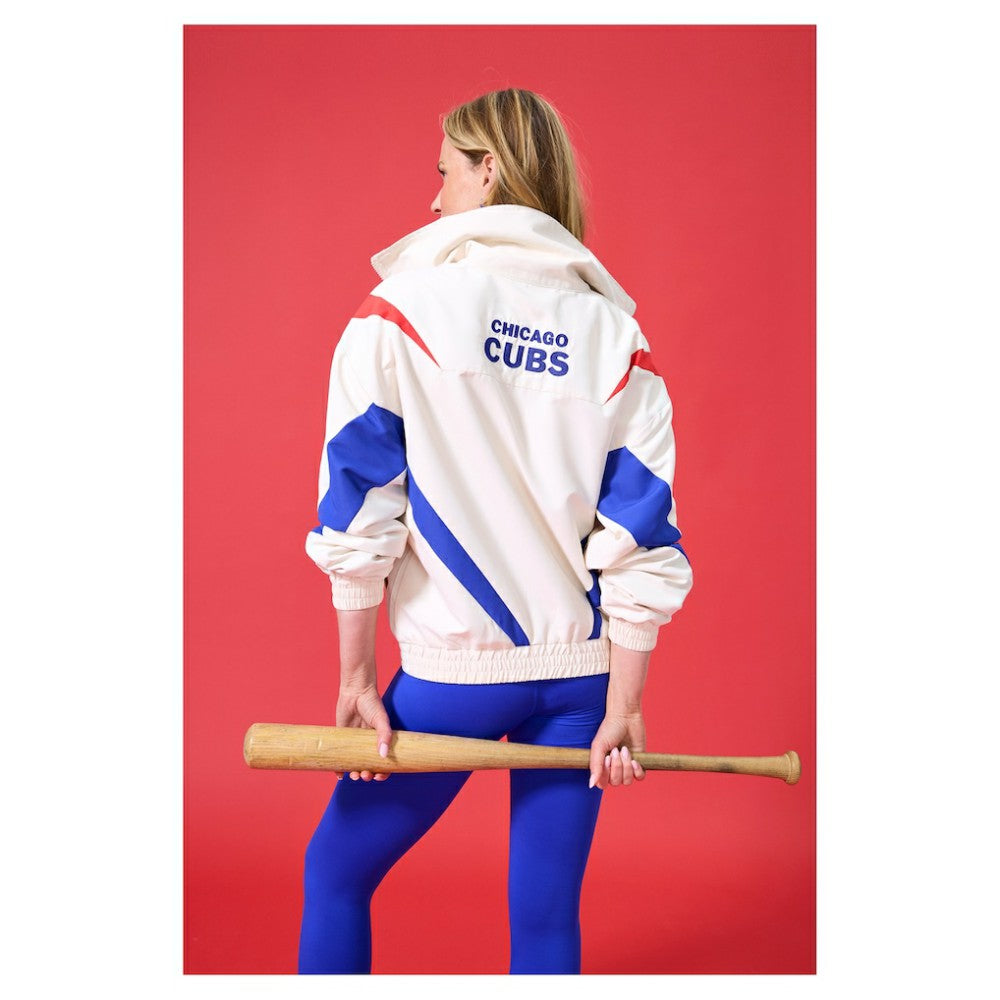 Chicago Cubs Terez Women's Ripstop Chevron Quarter-Zip Pullover - MLB