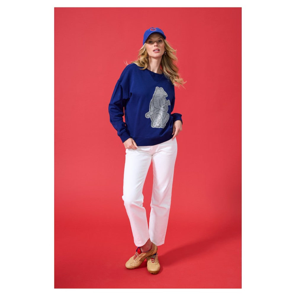 Chicago Cubs Terez Women's Oversized Gemstone Logo Sweatshirt - MLB