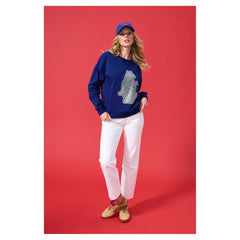 Chicago Cubs Terez Women's Oversized Gemstone Logo Sweatshirt - MLB
