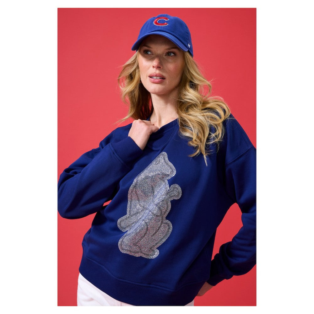 Chicago Cubs Terez Women's Oversized Gemstone Logo Sweatshirt - MLB