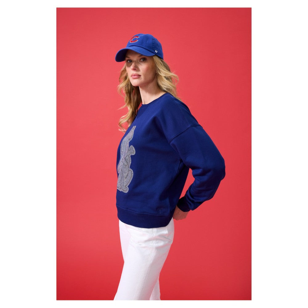 Chicago Cubs Terez Women's Oversized Gemstone Logo Sweatshirt - MLB