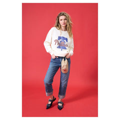 Philadelphia Phillies Terez Women's Oversized Gemstone Logo Sweatshirt - MLB