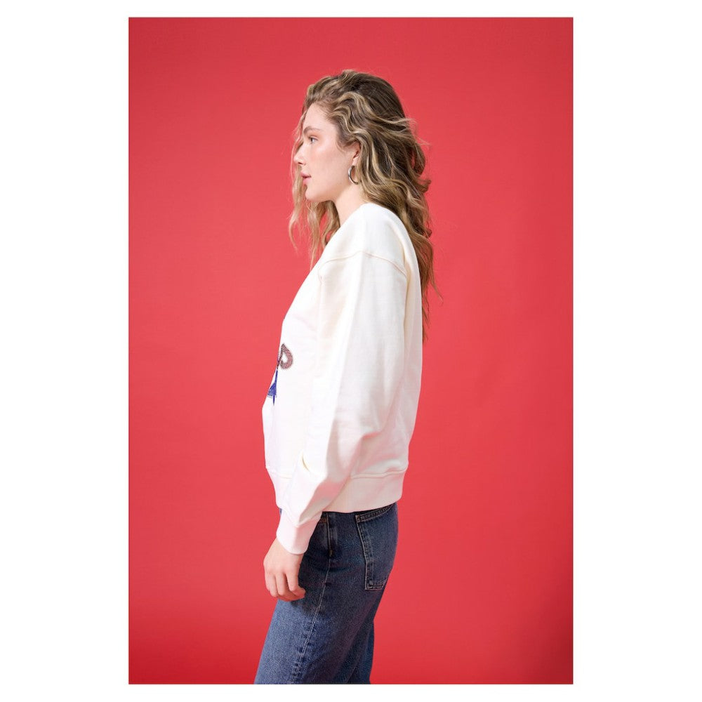 Philadelphia Phillies Terez Women's Oversized Gemstone Logo Sweatshirt - MLB