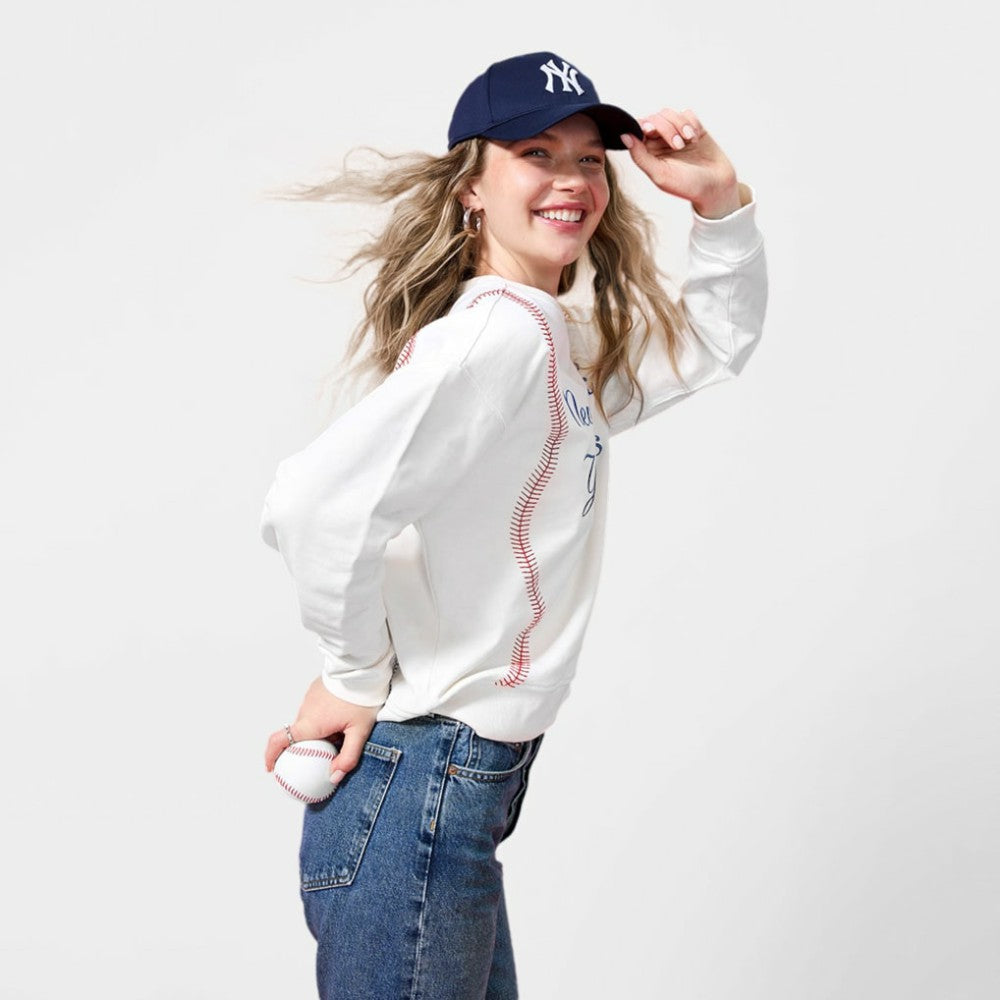 New York Yankees Terez Women's Baseball Stitch Pullover Sweatshirt - MLB