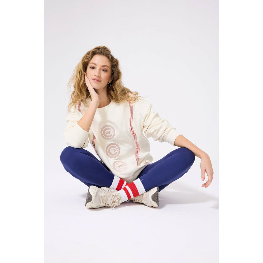 Chicago Cubs Terez Women's Baseball Stitch Pullover Sweatshirt - MLB