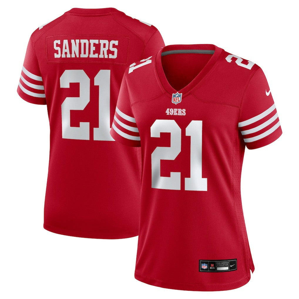 Deion Sanders San Francisco 49ers Women's Retired Player Game Jersey Scarlet | Nike for Sale