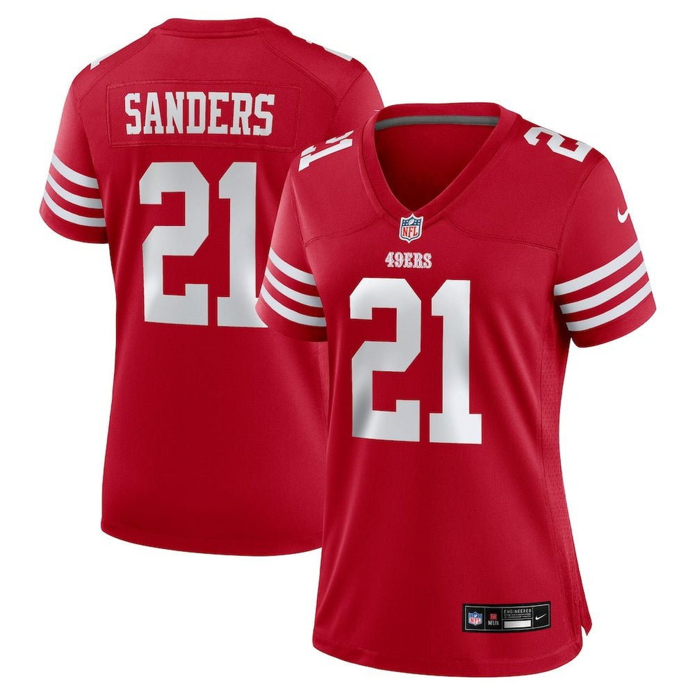 Deion Sanders San Francisco 49ers Women's Retired Player Game Jersey Scarlet | Nike for Sale