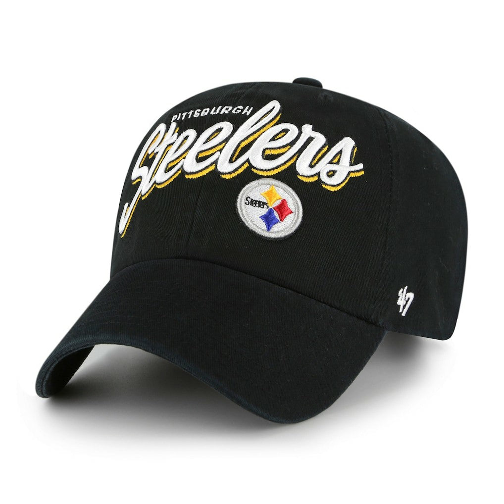 Pittsburgh Steelers '47 Women's Ariana Clean Up Adjustable Hat Black | 47 brand