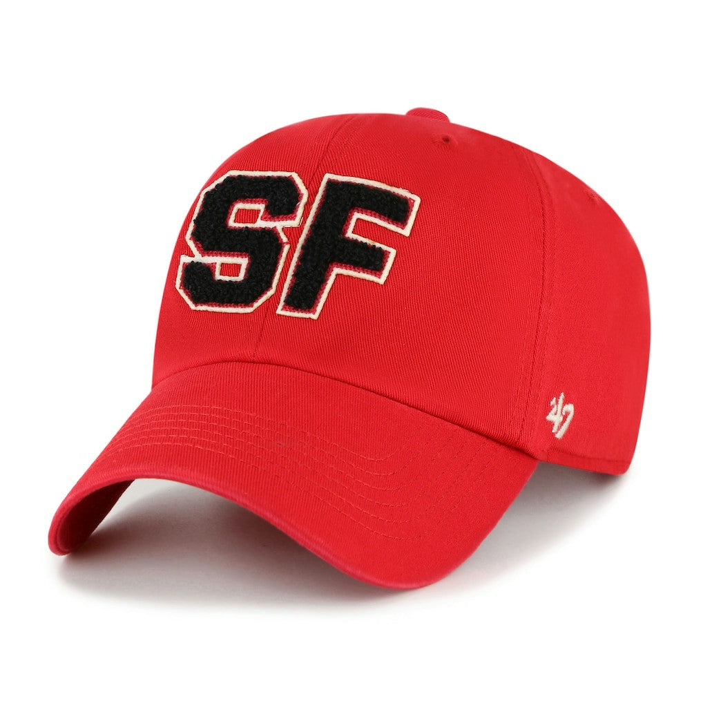 San Francisco 49ers '47 Women's Zoey Clean Up Adjustable Hat Scarlet | 47 brand