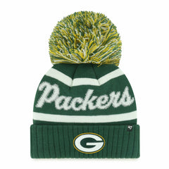 Green Bay Packers '47 Women's Spirited Cuffed Knit Hat with Pom Green | 47 brand