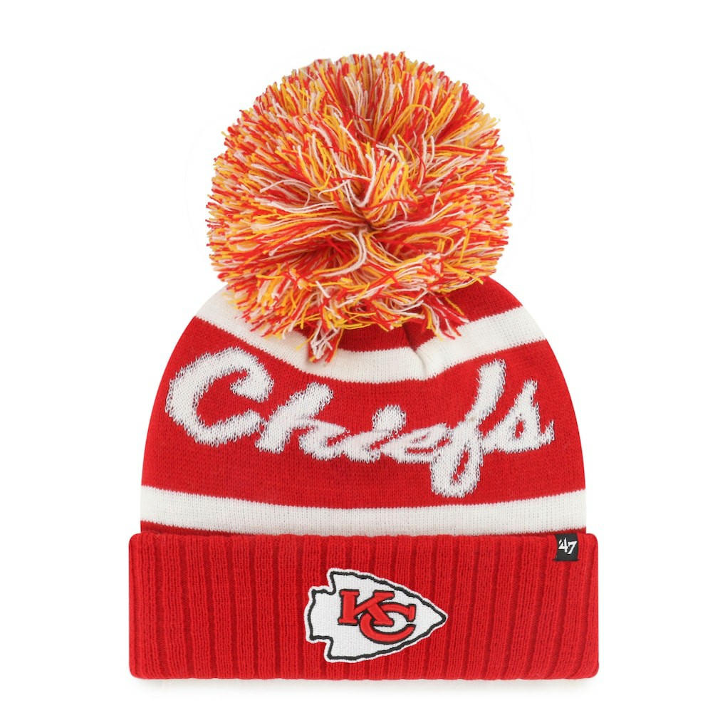 Kansas City Chiefs '47 Women's Spirited Cuffed Knit Hat with Pom Red | 47 brand