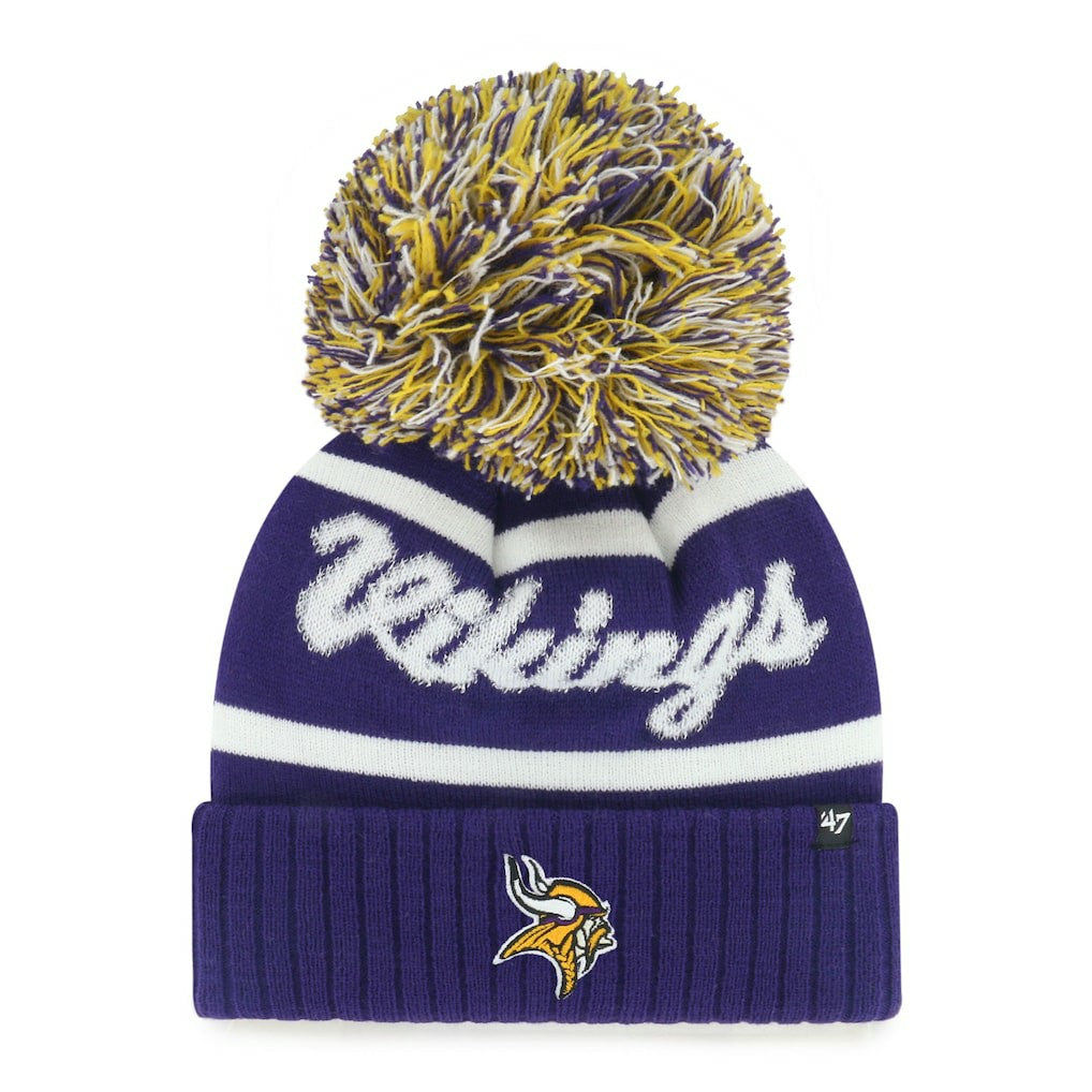 Minnesota Vikings '47 Women's Spirited Cuffed Knit Hat with Pom Purple | 47 brand