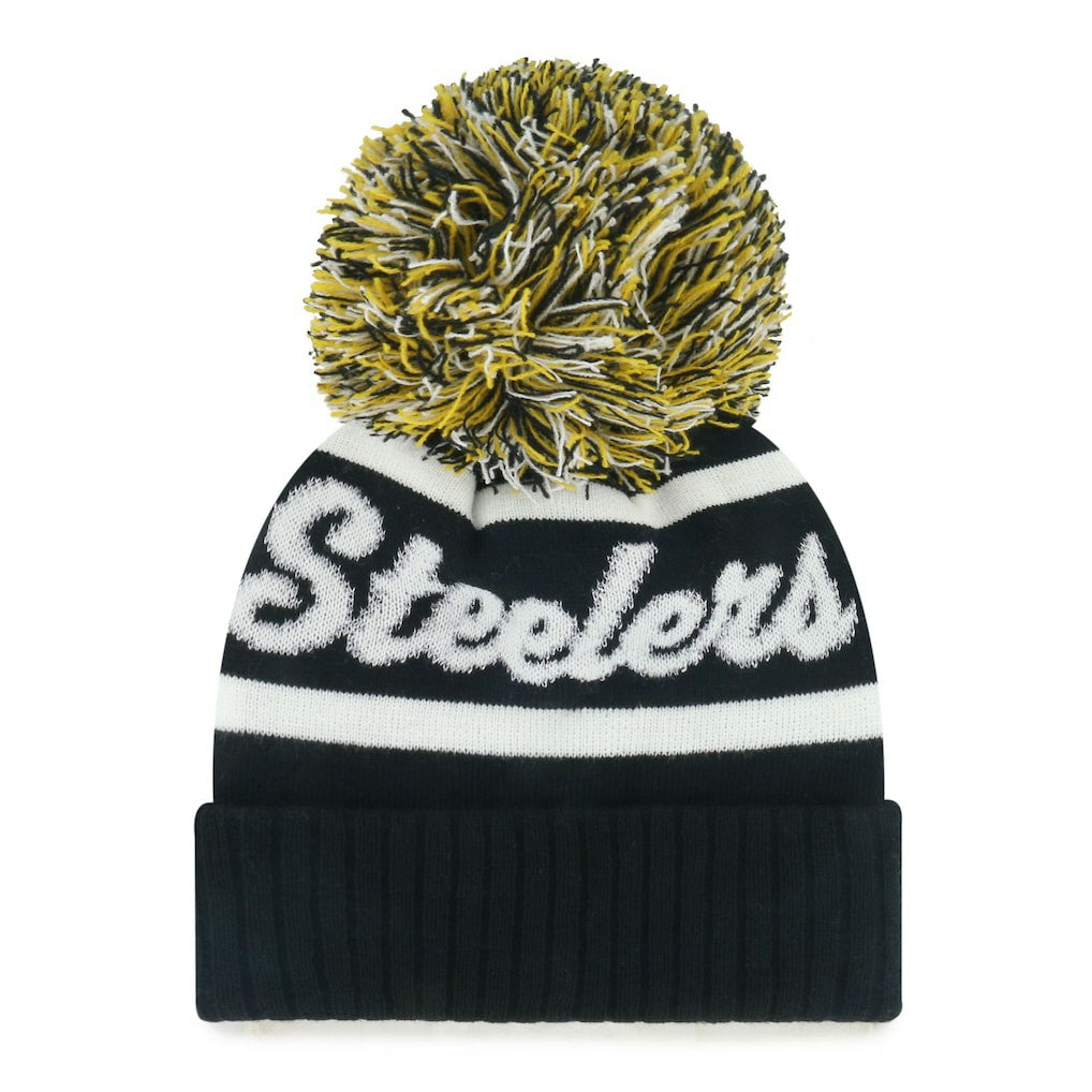 Pittsburgh Steelers '47 Women's Spirited Cuffed Knit Hat with Pom Black | 47 brand