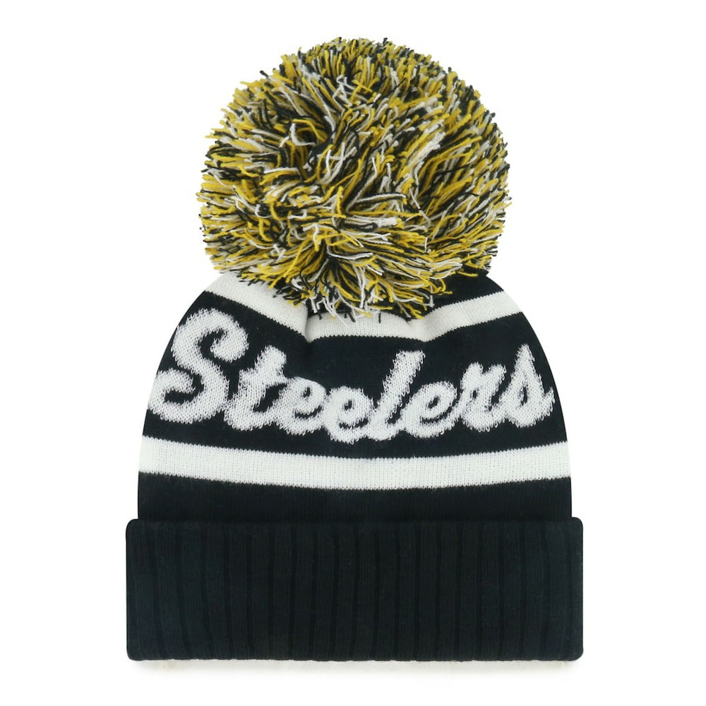 Pittsburgh Steelers '47 Women's Spirited Cuffed Knit Hat with Pom Black | 47 brand