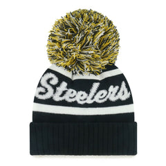 Pittsburgh Steelers '47 Women's Spirited Cuffed Knit Hat with Pom Black | 47 brand