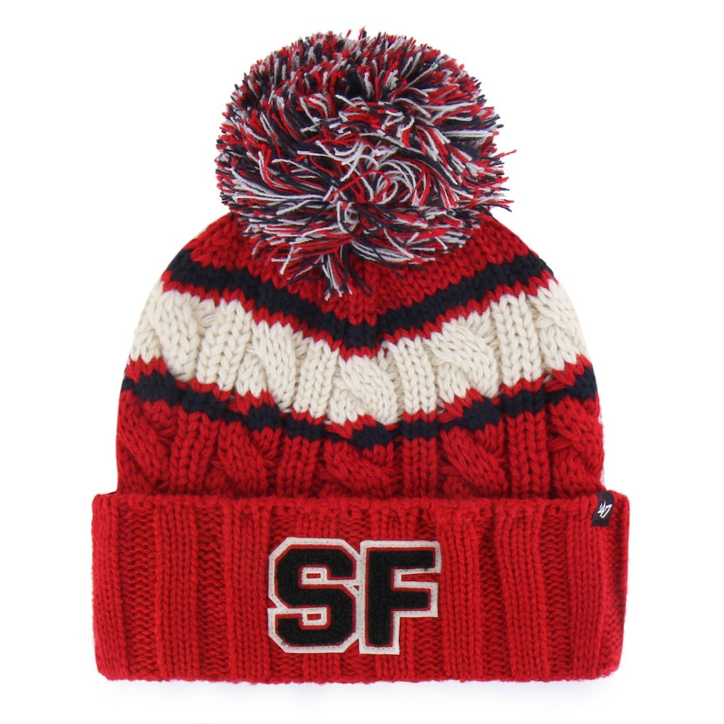 San Francisco 49ers '47 Women's Emma Cuffed Knit Hat with Pom Scarlet | 47 brand