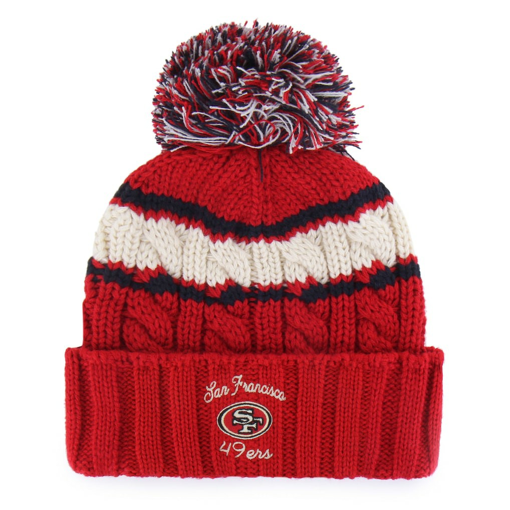 San Francisco 49ers '47 Women's Emma Cuffed Knit Hat with Pom Scarlet | 47 brand