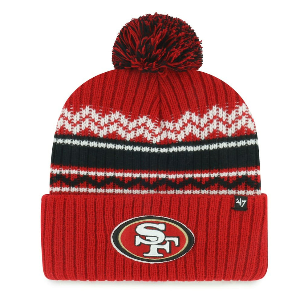 San Francisco 49ers '47 Youth Polar Vortex Cuffed Knit Hat with Pom Scarlet | 47 brand