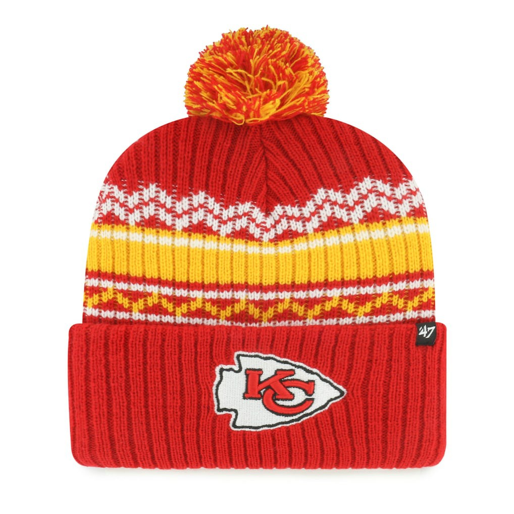 Kansas City Chiefs '47 Youth Polar Vortex Cuffed Knit Hat with Pom Red | 47 brand