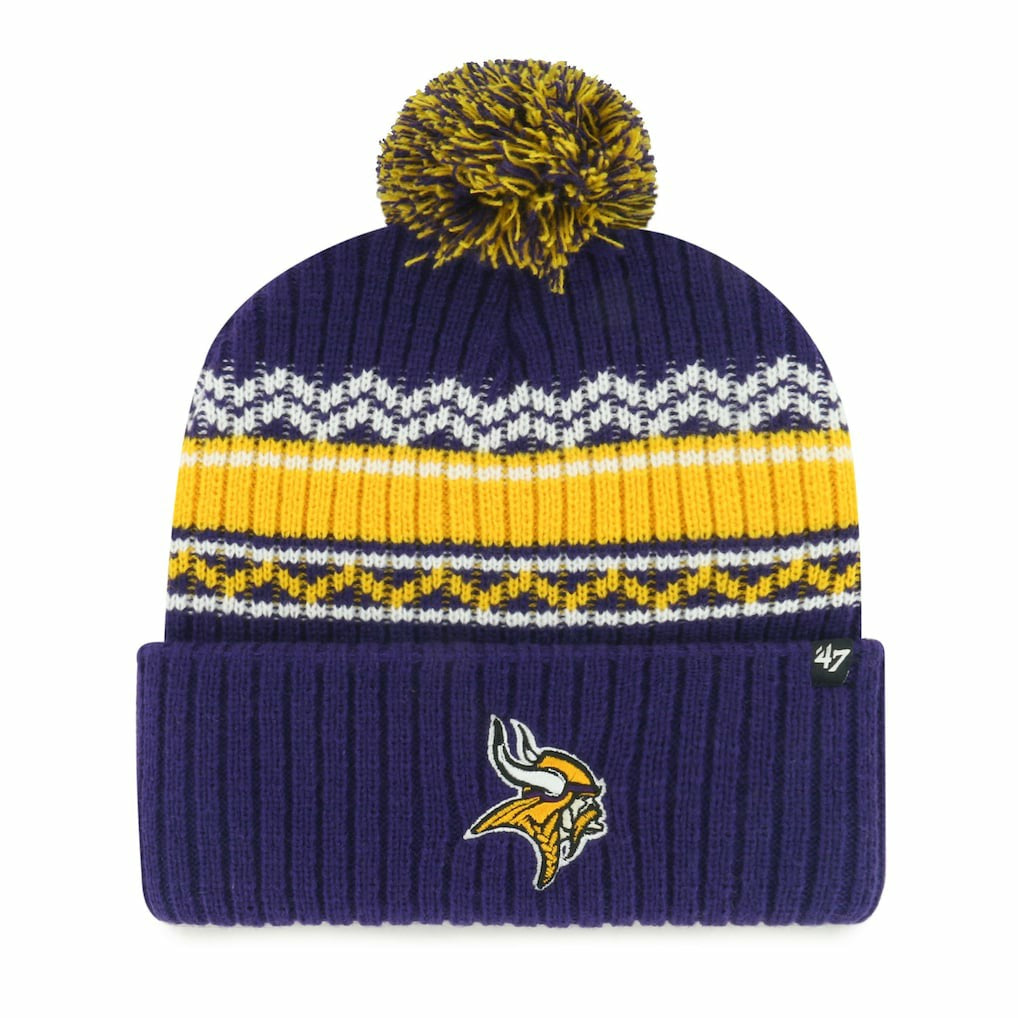 Minnesota Vikings '47 Youth Polar Vortex Cuffed Knit Hat with Pom Purple | 47 brand