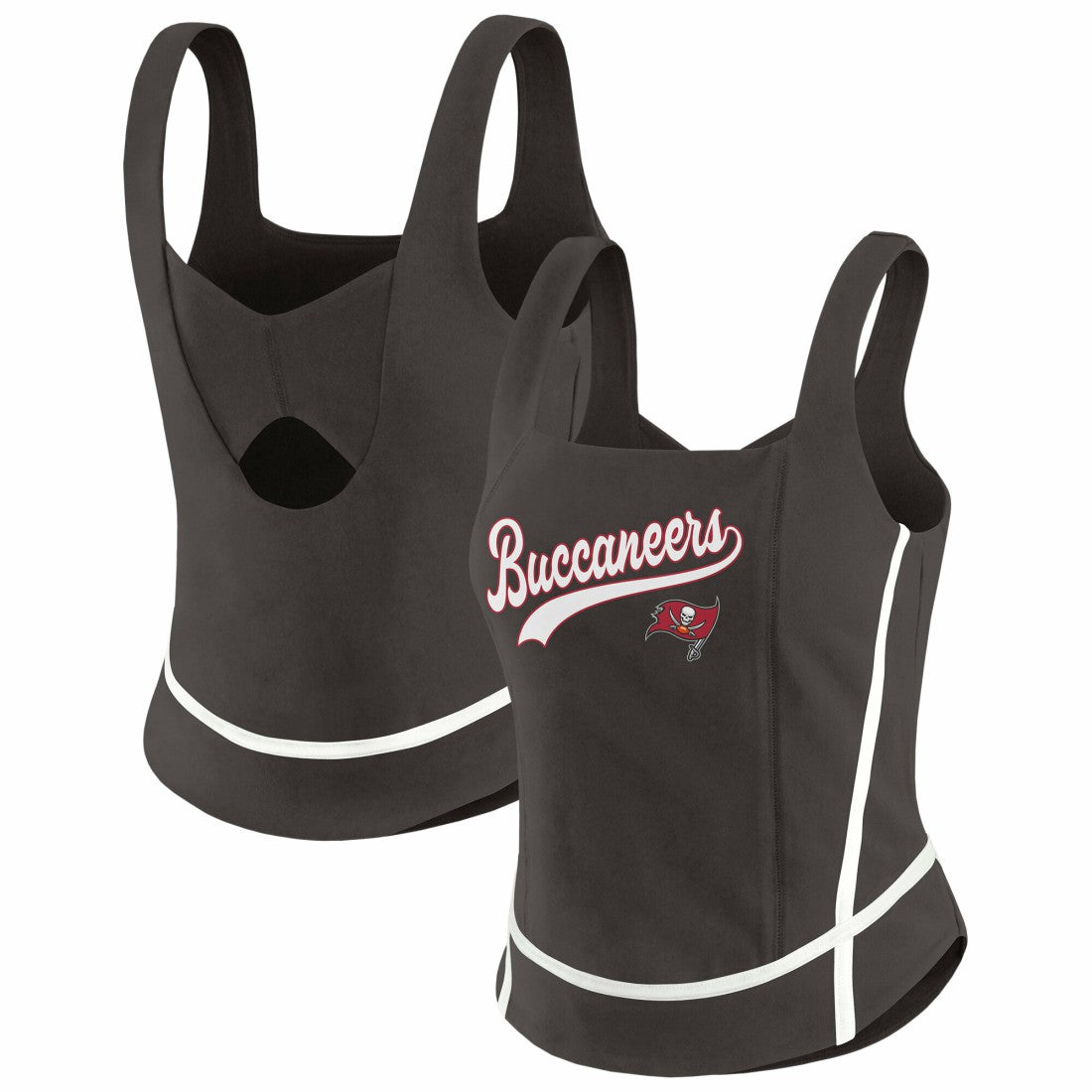 Tampa Bay Buccaneers WEAR by Erin Andrews Women's Square Neck Tank Top Pewter | NFL