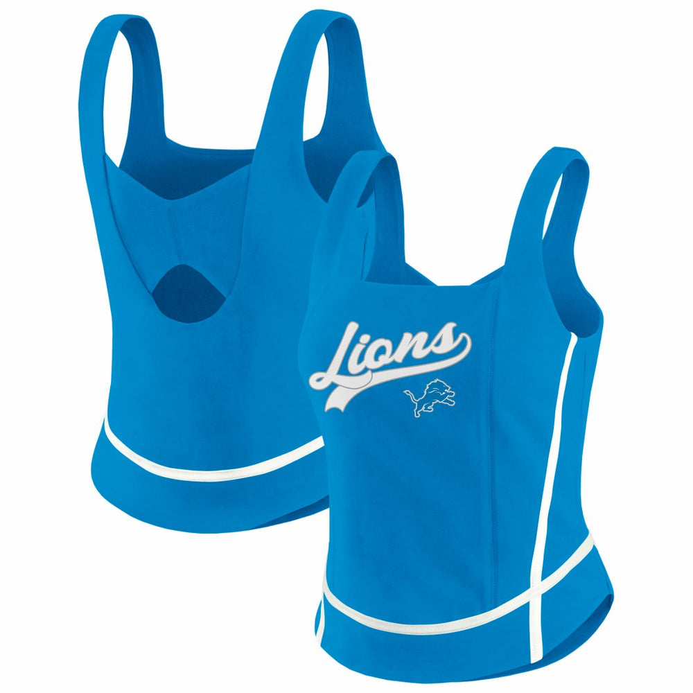 Detroit Lions WEAR by Erin Andrews Women's Square Neck Tank Top Blue | NFL