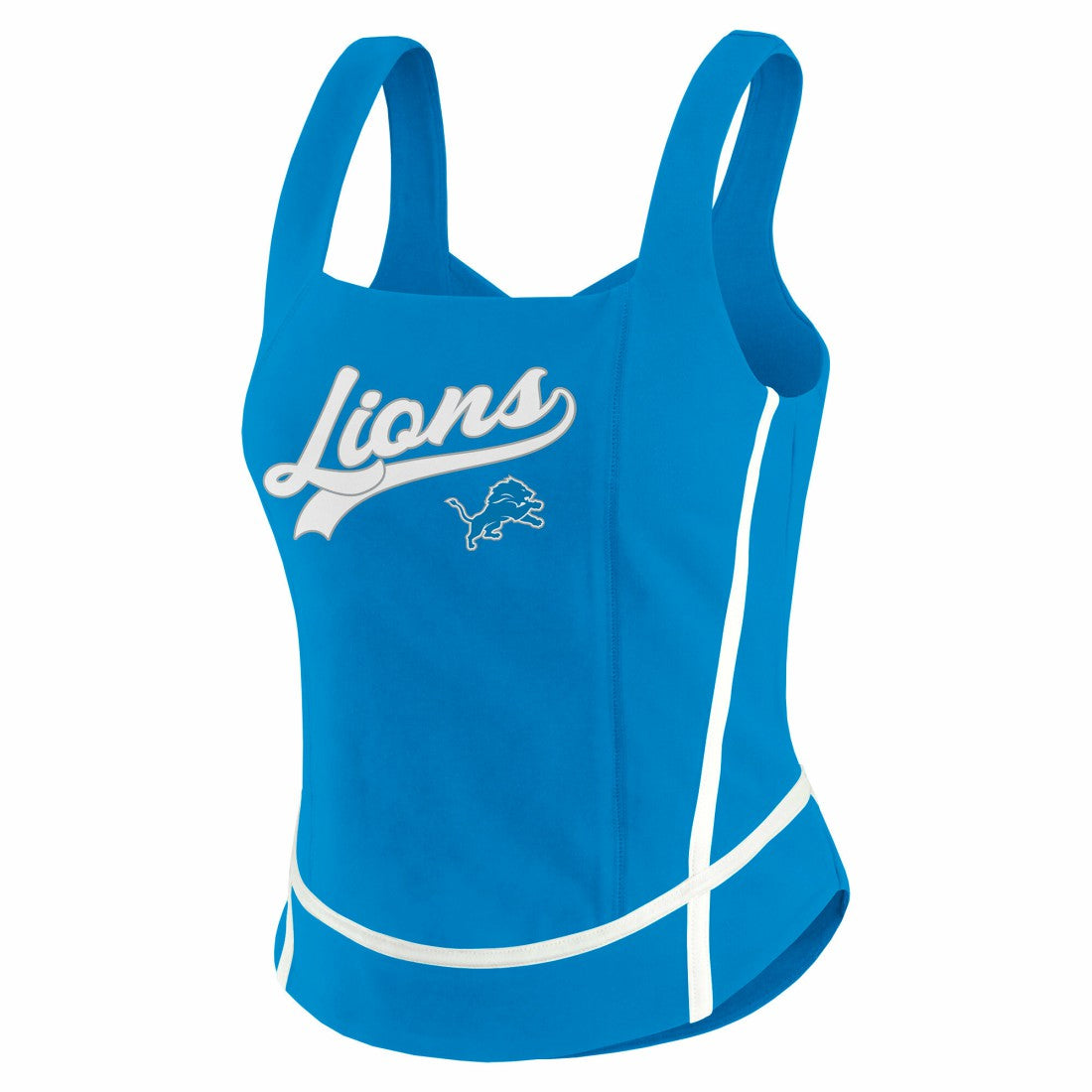 Detroit Lions WEAR by Erin Andrews Women's Square Neck Tank Top Blue | NFL