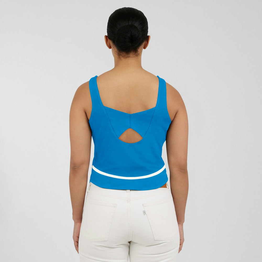 Detroit Lions WEAR by Erin Andrews Women's Square Neck Tank Top Blue | NFL