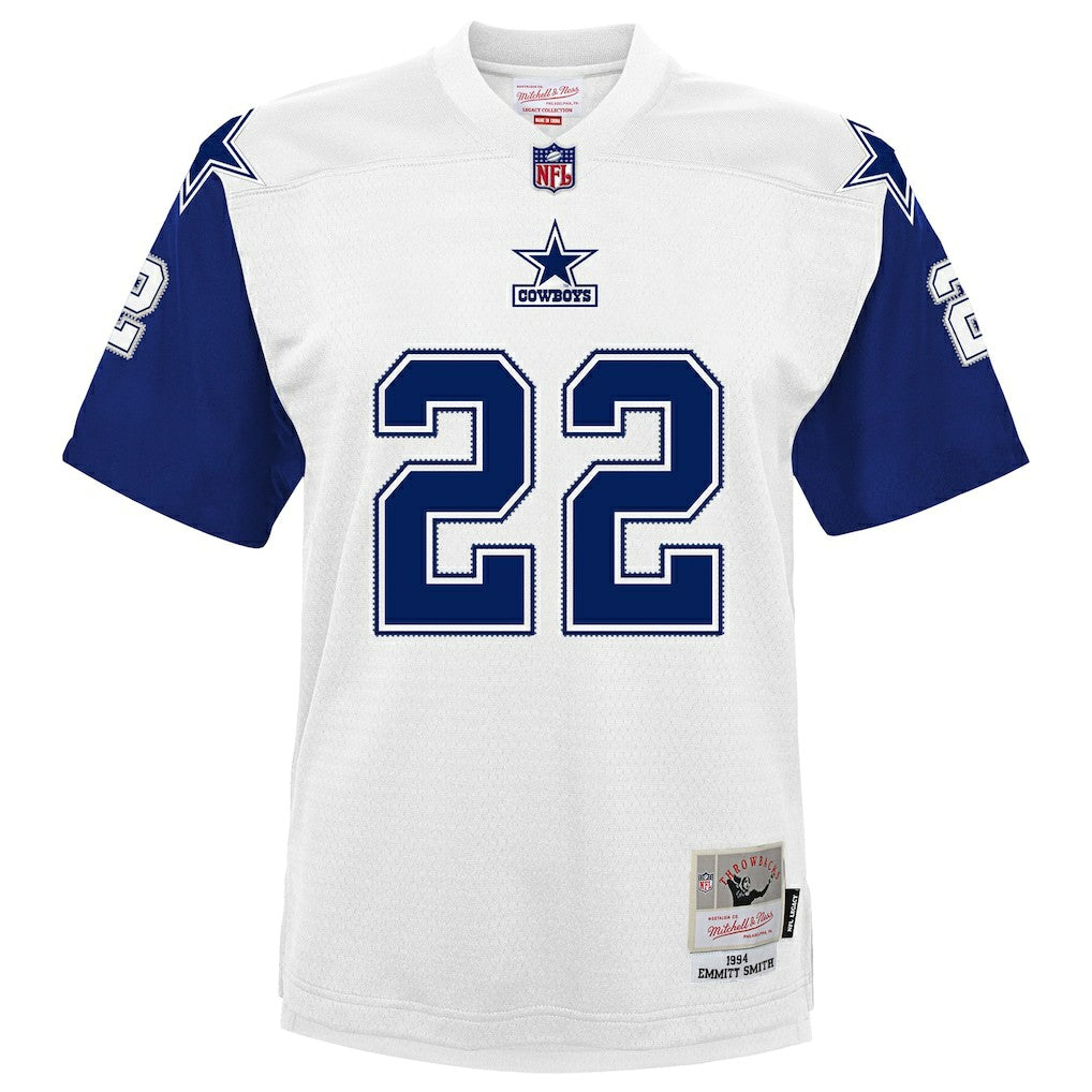 Emmitt Smith Dallas Cowboys Youth 1994 Alternate Legacy Jersey White | Mitchell & Ness