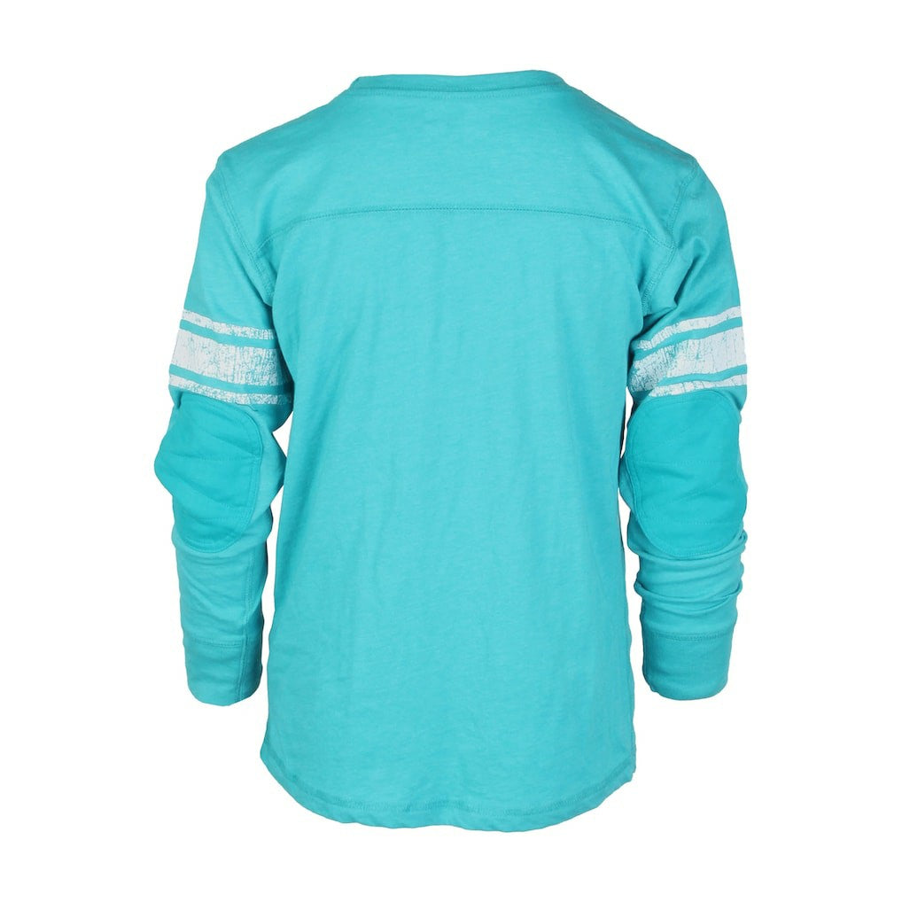 Miami Dolphins Wes & Willy Youth Football Long Sleeve T-Shirt Aqua | NFL