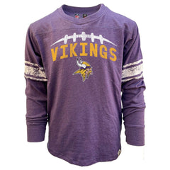 Minnesota Vikings Wes & Willy Youth Football Long Sleeve T-Shirt Heather Purple | NFL