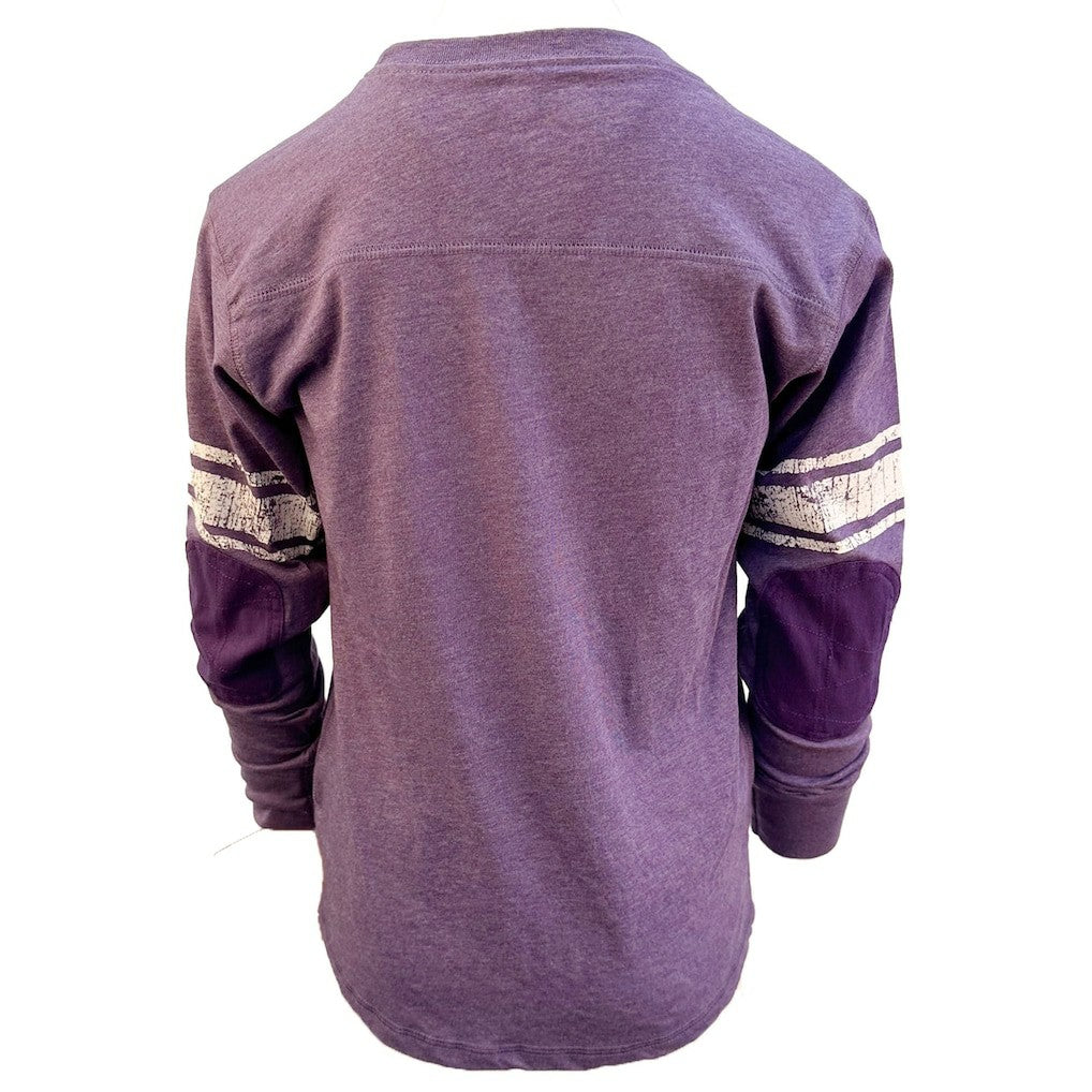 Minnesota Vikings Wes & Willy Youth Football Long Sleeve T-Shirt Heather Purple | NFL
