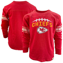 Kansas City Chiefs Wes & Willy Youth Football Long Sleeve T-Shirt Red | NFL