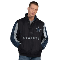Dallas Cowboys Starter Thursday Night Gridiron Vintage Logo Half-Zip Jacket Black | NFL