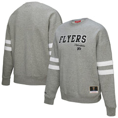 Philadelphia Flyers Mitchell & Ness Women's Logo Lightweight Pullover Sweatshirt - Heather Gray - NHL