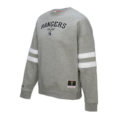 New York Rangers Mitchell & Ness Women's Logo Lightweight Pullover Sweatshirt - Heather Gray - NHL