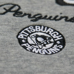 Pittsburgh Penguins Mitchell & Ness Women's Logo Lightweight Pullover Sweatshirt - Heather Gray - NHL