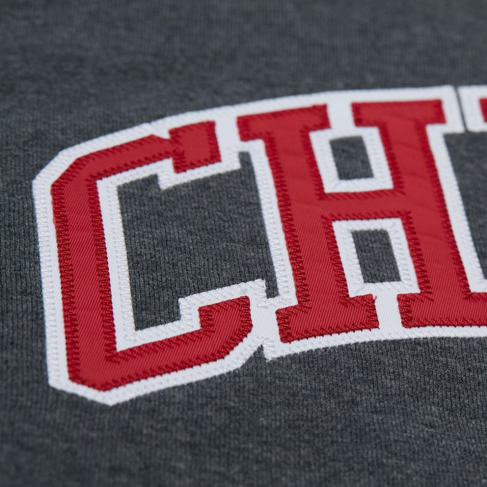 Chicago Blackhawks Mitchell & Ness Playoff Win Fleece Pullover Sweatshirt - Heather Charcoal - NHL