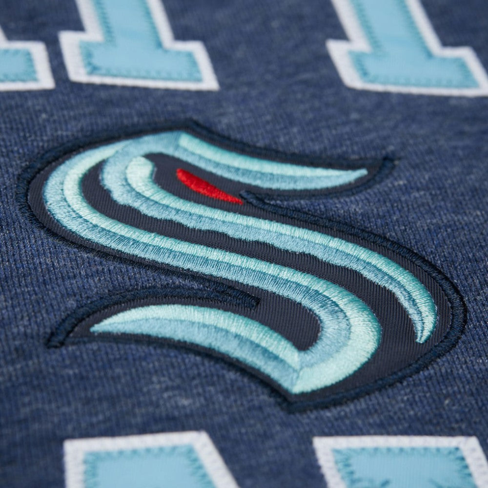 Seattle Kraken Mitchell & Ness Playoff Win Fleece Pullover Sweatshirt - Deep Sea Blue - NHL