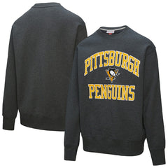 Pittsburgh Penguins Mitchell & Ness Playoff Win Fleece Pullover Sweatshirt - Heather Charcoal - NHL